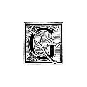Monogram bloemontwerp initiaal Letter G Rubberstempel