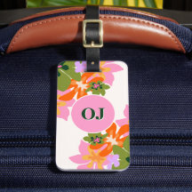 Monogram bloemrijke kleurrijke elegante vrouwelijk