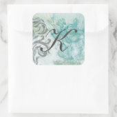 Monogram | Bloemspuit II Vierkante Sticker (Tas)