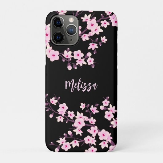 monogram bloesems Floral Cherry Case-Mate iPhone Case (Achterkant)