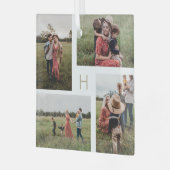 Monogram Blokken Bewerkbare kleurenfotoversiering Glas Ornament (Voorkant links)