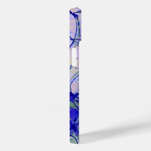 Monogram Blue Abstract Art Cool Case-Mate iPhone Case (Achterkant / Rechts)