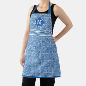 Monogram Blue Ancient Greek Key Meander Pattern Schort (Insitu)