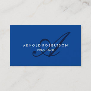 Monogram Blue Carte de visite tendance