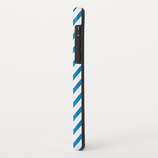 Monogram Blue Chevron Modern Case-Mate iPhone Case (Achterkant/links)