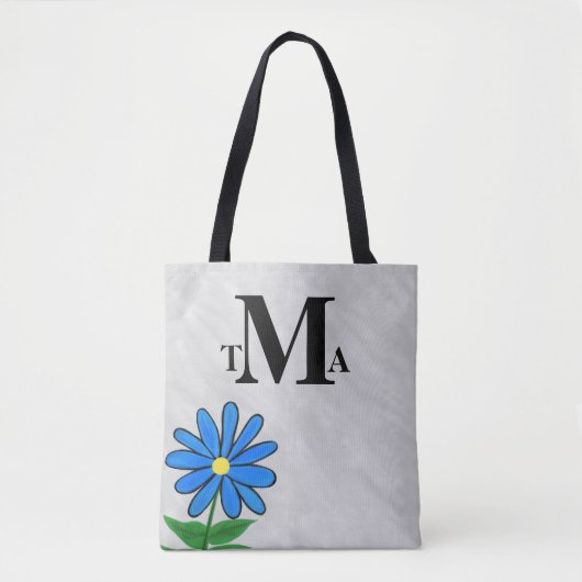 Monogram Blue Daisy Draagtas (Voorkant)