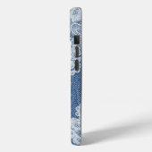 Monogram Blue Jean Denim iPhone / iPad hoesje (Achterkant / Links)