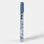 Monogram Blue Jean Denim iPhone / iPad hoesje (Achterkant / Rechts)