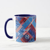 Monogram Blue Jeans Patchwork Patroonpatroon Mok (Links)