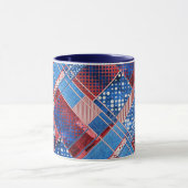 Monogram Blue Jeans Patchwork Patroonpatroon Mok (Midden)