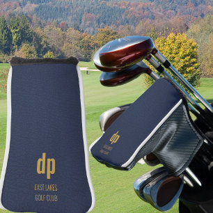 Monogram Blue Leather Look Douane Naam Putter Golfheadcover