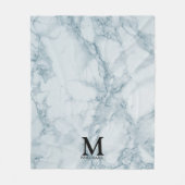 Monogram Blue Marmer Fleece Deken (Voorkant)