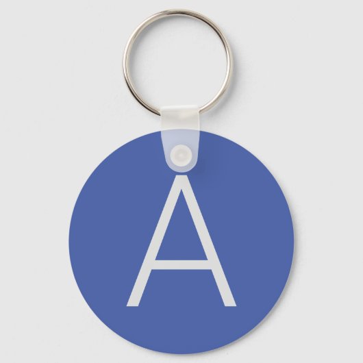 Monogram Blue Modern voeg Jouw naam Initiaal toe Sleutelhanger (Voorkant)