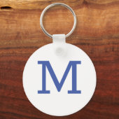 Monogram Blue Modern voeg Jouw naam Initiaal toe Sleutelhanger (Voorkant)
