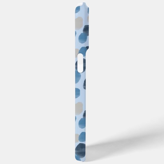 Monogram Blue Modern Waterverf Dot Pattern Case-Mate iPhone Case (Achterkant / Rechts)