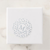 Monogram Blue New Moon Pattern Bedankjes Labels (Met doos)