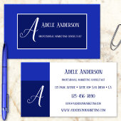 Monogram Blue PR Marketing Sjabloon Visitekaartje