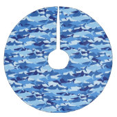 Monogram Blue Shark Pattern Kerstboom Rok (Voorkant)