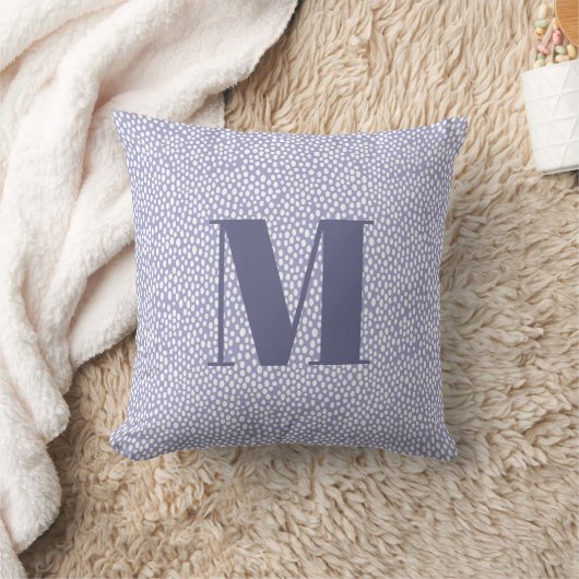 Monogram Blue Simple Painted Dots Pattern Kussen (Deken)