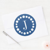 Monogram Blue Sjabloon Stickers (Envelop)