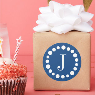 Monogram Blue Sjabloon Stickers