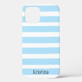 MONOGRAM BLUE STRIPED iPHONE CASE (Achterkant)