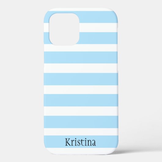 MONOGRAM BLUE STRIPED iPHONE CASE (Achterkant)