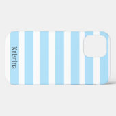 MONOGRAM BLUE STRIPED iPHONE CASE (Achterkant (horizontaal))