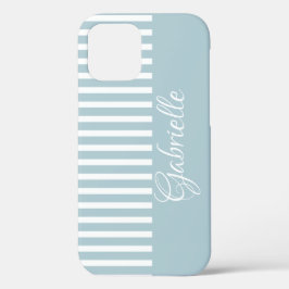MONOGRAM BLUE STRIPED iPHONE CASE