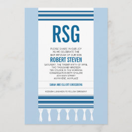 Monogram Blue Tallit Bar Mitzvah Kaart