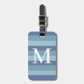 Monogram Blue Tritone Striped Bagagelabel (Voorkant verticaal)