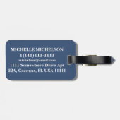 Monogram Blue Tritone Striped Bagagelabel (Achterkant horizontaal)