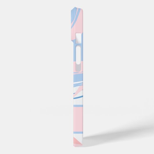 Monogram Blue White Roze marmer Swirl Case-Mate iPhone Case (Achterkant / Links)