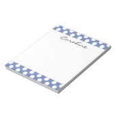 Monogram Blue White Trendy Fun Polka Dot Pattern Notitieblok (Gedraaid)