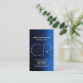 Monogram Blue White Visitekaartje (Staand voorkant)