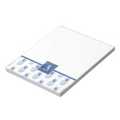 Monogram Blue White Waterverf Pineappel Notitieblok (Gedraaid)