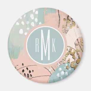 Monogram Blush & Gold I Magneet