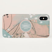 Monogram | Blush & Goud I Case-Mate iPhone Case (Achterkant (horizontaal))