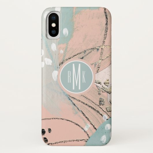 Monogram | Blush & Goud I Case-Mate iPhone Case (Achterkant)