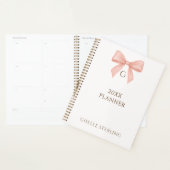 Monogram Blush Pink Bow Watercolor Planner (Display)