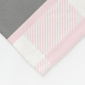 Monogram Blush Pink Buffalo Check Family Fleece Deken (Hoek)