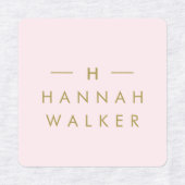 Monogram Blush Pink | Elegant Chic Gold Cloding Labels (Design 2)