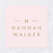 Monogram Blush Pink | Elegant Chic Gold Cloding Labels (Design 1)
