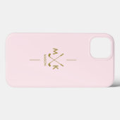 Monogram Blush Pink | Elegant Gold Golf Club-logo Case-Mate iPhone Case (Achterkant (horizontaal))
