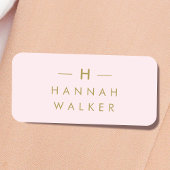 Monogram Blush Pink | Elegant Gold Minimalist Naamplaatje
