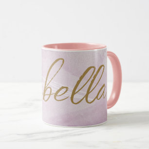 Monogram Blush Pink   Elegant roze Gold-minimalist Mok