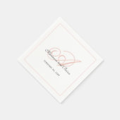 Monogram Blush Pink en White Servet (Hoek)