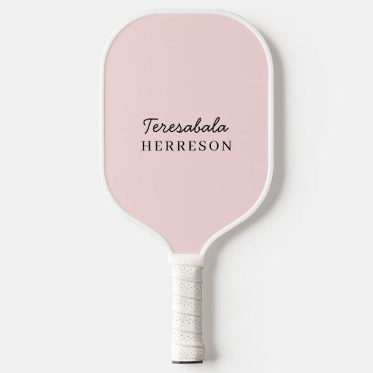 Monogram Blush Pink | Feminine Minimalist Style Pickleball Paddle (Voorkant)