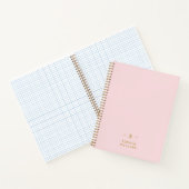 Monogram Blush Pink Gold Minimalist Elegant Name N Notitieboek (Binnen)