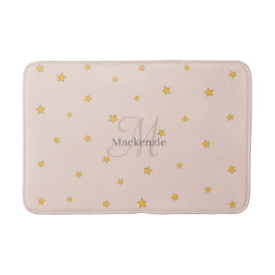 Monogram Blush Pink Lucky Stars Badmat